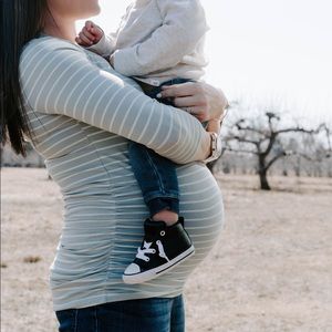 pea in the pod Maternity striped 3/4 length sleeve